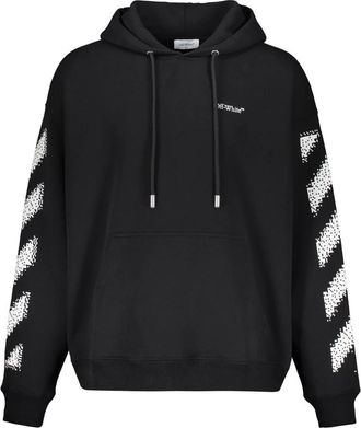 Off-white Pixel Diagonal Skate Hoodie - Heren - Hoodies - Zwart - M - Katoen - Hoodies & sweatvesten