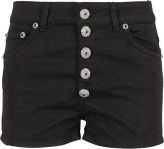 Dondup Jewel Botanical Elegance Denim Shorts - Dames - Denim shorts - Zwart - W25 - Denim - Korte Broeken