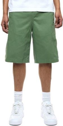 Round Two Cotton Herringbone Cargo Shorts in Olive at Nordstrom Rack, Size 36