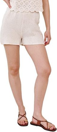 Bella Dahl Open Crochet Cotton Shorts in Flower Bloom at Nordstrom, Size X-Small