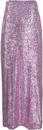 Tom Ford high-waist sequinned maxi skirt - women - Polyester/Elastane/Silk - 36 - Purple