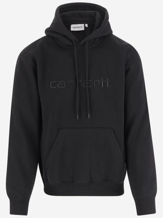 Carhartt Work in Progress Black Embroidered Logo Hoodie