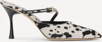 Studio Amelia Womens Alto 90 Mule Pointed Toe Shoe In Dalmation
