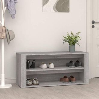 vidaXL Vidaxl - Mueble Zapatero Madera Contrachapada Gris Sonoma 100x35x45 Cm