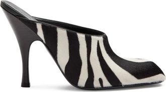 Khaite zebra-print round-toe mules - White