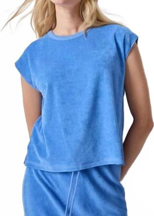 Lilla P Terry Boxy Sleeveless Top In Ultramarine