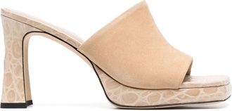 by FAR 100mm Beliz sandals - women - Calf Leather/Calf Leather/Calf Leather - 40 - Neutrals