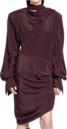 MUGLER Party Dresses, female, Red, S, Draped Scarf Dress