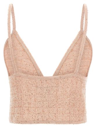 Alessandra Rich Sequin-Embellished Wool Blend Tank Top - Pink
