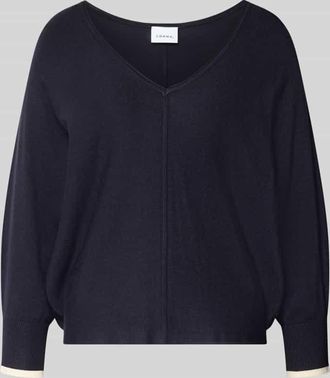 Comma Strickpullover aus Viskose-Mix mit V-Ausschnitt in Marine, Gr&ouml;&szlig;e XL