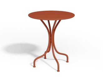 VENTE-UNIQUE.COM Conjunto de mesa y sillas para jard&iacute;n acero terracota