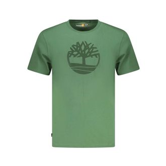 Timberland Cotton T-Shirt - male - Timberland - T-Shirts - Green - M - Tops