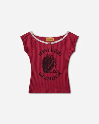 Hysteric Glamour Women s Strawberry Freak Baby T-Shirt Pink