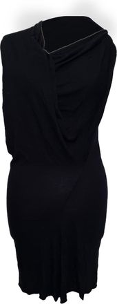 Rick Owens One-Shoulder Draped Mini Dress in Black Cotton