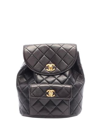 Chanel 1996-1997 CC Quilted Lambskin backpack - Black