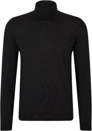 HUGO BOSS Truien & Vesten, Heren, Zwart, L, Wol, Musso-P Turtleneck Trui