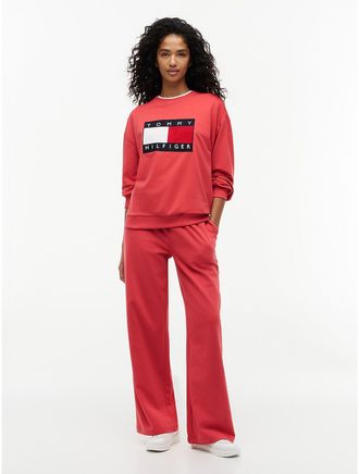 Tommy Hilfiger Womens Straight-Leg Sweatpant - Vintage Red - XXL