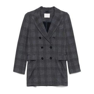 Circolo 1901 Double-Breasted Plaid Blazer - Dames - Blazers - Veelkleurig - 2XS - Leer - Jassen