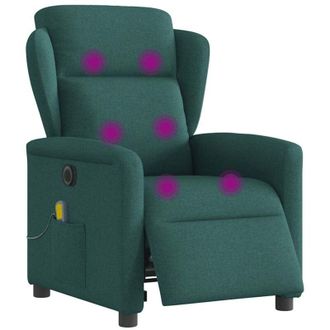 vidaXL Vidaxl - Sill&oacute;n Reclinable De Masaje El&eacute;ctrico Tela Verde Oscuro