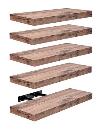 Sorbus Set Of 5 Wall Mounted Floating Shelves