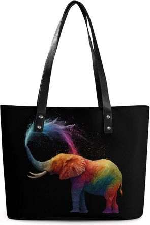Generic Colorful Elephant Tote Bags for Women Cute Shoulder Purses Handbags