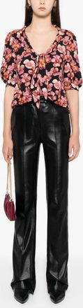 Reformation Joelle Drapey Lightweight Top In Red, Black