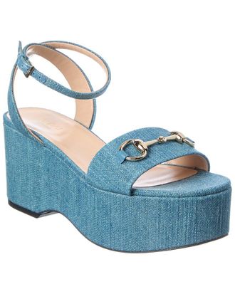 Gucci Gg Logo Denim Sandal