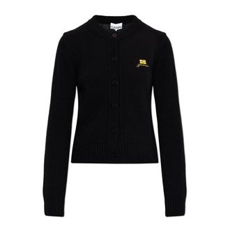 Ganni Truien & Vesten, Dames, Zwart, XS, Wol, Wool Mix Cardigan