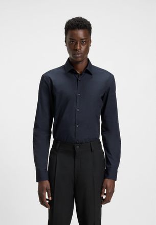 HUGO BOSS Mens Hugo Kenno Slim-Fit Shirt in Navy