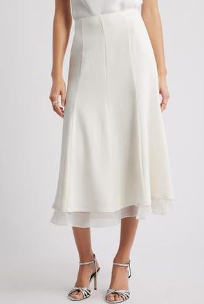 Nordstrom Seamed Layered Midi Skirt in Ivory Tofu at Nordstrom Rack, Size Xx-Large