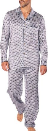 Petite Plume Foulard Print Mulberry Silk Pajamas in Navy at Nordstrom, Size X-Small