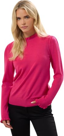 M&Co Petites Petite Frill Neck Knitted Jumper - Womens Pink