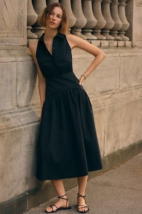 Exquise Tobie Drop-Waist Midi Shirt Dress by Exquise