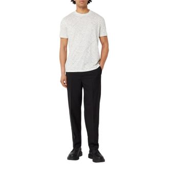 A|X Armani Exchange Heren Logo T-shirt met all-over print (Ivoor/Multikleurig)