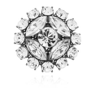 Dolce & Gabbana Accessoires, Heren, Grijs, ONE Size, Broche met schitterende kristallen
