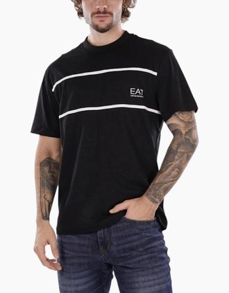 Armani Mens ARMANI EA7 Mens T Shirt Emporio Armani Cotton Tee - Black - Size: 42