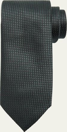 Ermenegildo Zegna Mens Micro-Birdseye Jacquard Silk Tie