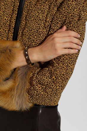Valentino Garavani Suede Bracelet With Studs, Womens, Brown