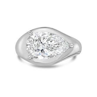 Diana M. Jewels PLATINUM LAB GROWN PEAR SHAPE DIAMOND FASHION RING WEIGHING 12.00 CTS TW