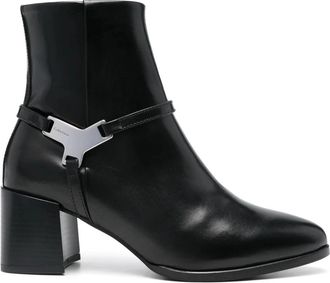 Calvin Klein Klassieke zwarte enkellaars - Dames - Laarzen met Hak - Zwart - 37 EU - Leer - Schoenen