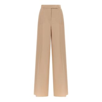 Max Mara Ninfa Wide-leg Trousers - female - Max Mara - Wide Trousers - Beige - XS - Trousers
