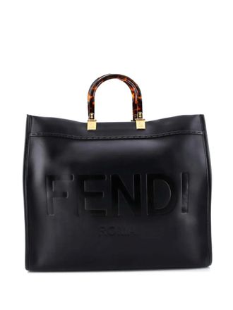 Fendi Sunshine Shopper Leather Large tote bag - Black