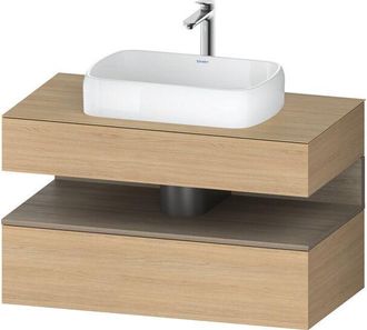 Duravit Duravit - Qatego Consola Mueble Bajo Lavabo, 1 Extra&iacute;ble, 1 Caj&oacute;n