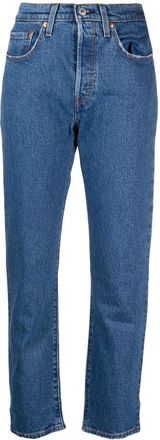 Levi's 501 cropped straight-leg jeans - women - Spandex/Elastane/Cotton - 25/26 - Blue