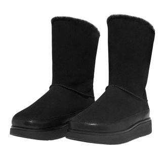 FitFlop Fit Flop Dames/Dames Gen-FF Doubleface Leder Shearling Enkellaarsjes (Zwart)