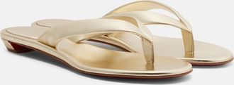 Christian Louboutin Miss Z metallic leather thong sandals