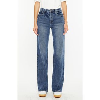 Kancan Hailey High Rise 90s Flare Jeans in Dark Wash at Nordstrom, Size 28
