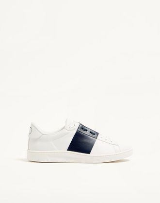 Valentino Garavani Sneaker Open Royco in vitello nappato Uomo BIANCO/BLU 39.5