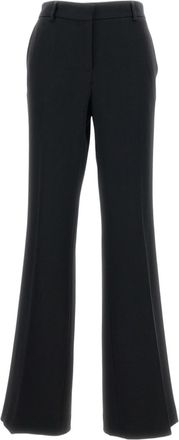 Alberto Biani Flared Black Cady Trousers with Tailored Silhouette