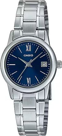Casio Womens Blue Dial Stainless Steel Date Watch - LTP-V002D-2B3UDF